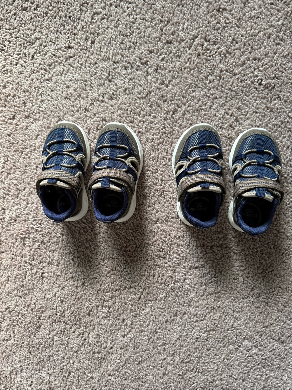 Stride Rite Navy and Brown Little Kid Sneakers with Hook-and-Loop Straps